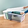 Sterilite 106 Quart Latching Storage Bin with Lid, Plastic, White, 4/Carton (14998004)~#|#~A9288E12-C8DA-4712-B115CF3FA01B4AD5_sc7