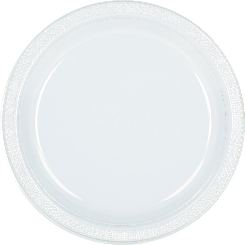 Party City 7" Plastic Plates, Clear, 20/Pack (AM431755-86-NS) image 1