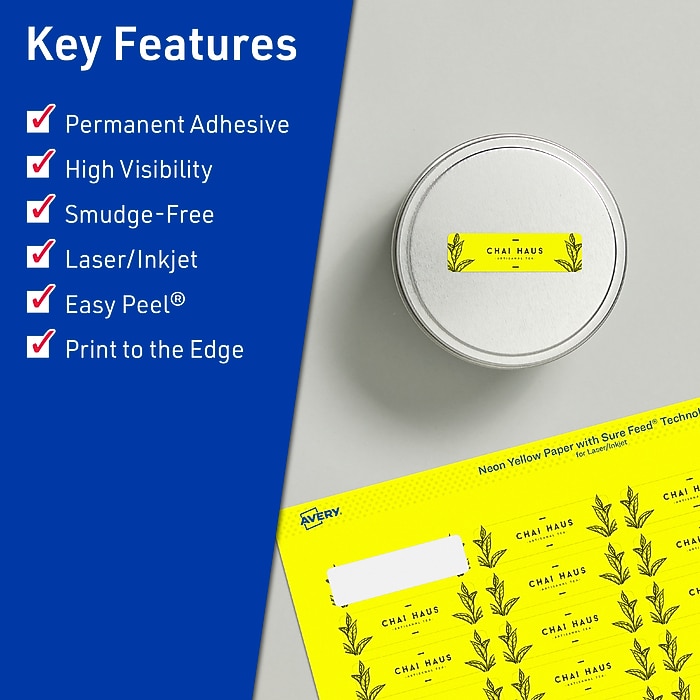 Avery Rectangle Multipurpose Labels, 2/3