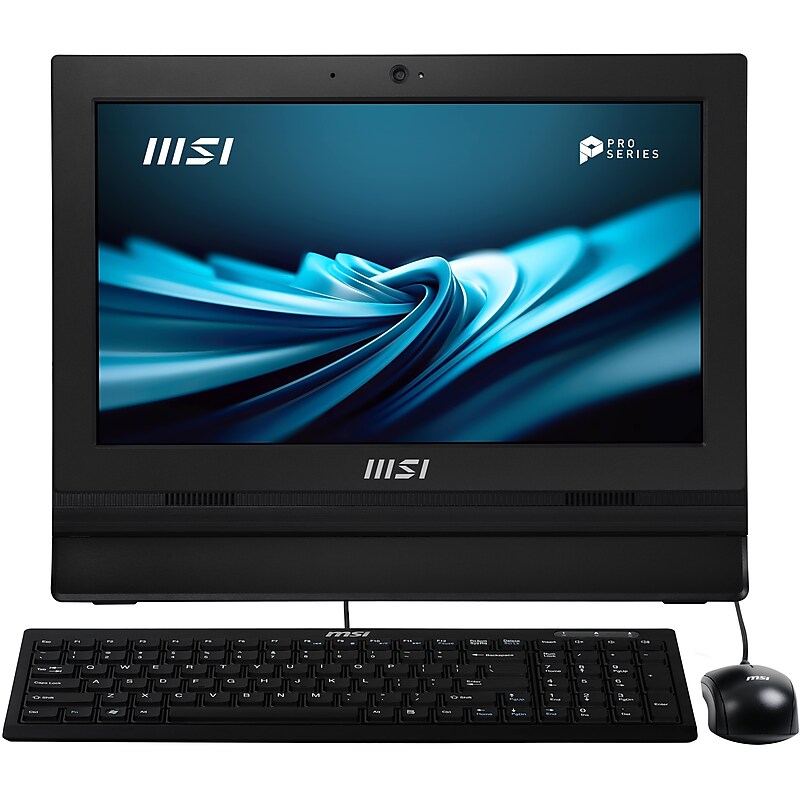 MSI PRO AP162T All-in-One Desktop, 15.6" FHD Touchscreen, Intel Celeron N100, 4GB RAM, 128GB SSD, Windows 11 Pro (AP162TADL020) image 1
