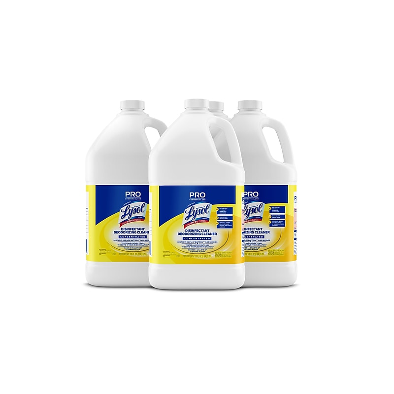 Lysol Professional Disinfecting Deodorizing Cleaner, Lemon, 128 oz., 4/Carton (3624176334CT) image 1