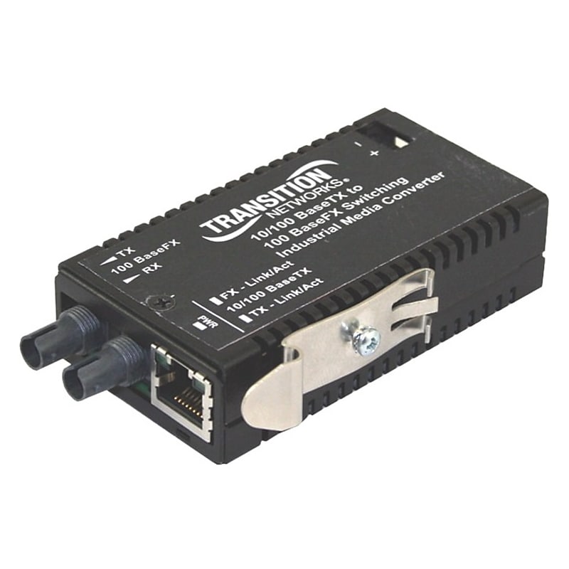 Transition Networks Ethernet Mini Media Converter, 10/100BASE‑TX to 100BASE‑FX (M/E‑ISW‑FX‑02) image 1