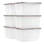 Iris 24.5 Quart Snap Top Plastic Snap Closure Storage Bin, Clear, 6/Pack (585104)~#|#~A9397948-AA5E-48C6-A80EAE31D1EFDC79_sc7
