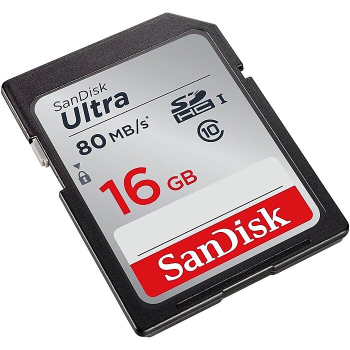SANDISK Ultra 16GB Class 10 SDHC UHS-I Memory Card 80MB/s Full-HD
