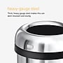 simplehuman Commercial Bullet Steel Trash Can with Open Lid, 16 Gallon, Matte Black (CW1496)~#|#~A93F7166-1EBA-407D-AAF6BC9C462431FA_sc7