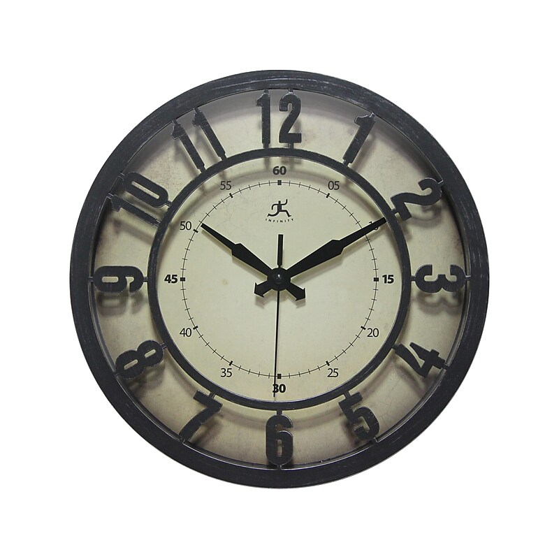 Infinity Instruments Wall Clock, Plastic/Glass, 12.13"Dia. (20292AB-4531) image 1
