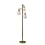 Adesso Gio 65"H Antique Brass Floor Lamp with White Glossed Glass Shades (3312-21)~#|#~A945E29F-7DD9-457D-8CC27BD4D894DD81_sc7