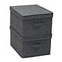 Household Essentials Large Stackable Folding Fabric Storage Bin, 8" x 12"x 15", 24.93 Qt., Gray, 2/Pack (7513-1)~#|#~A94784EF-AF1C-4470-AB194659D8B07403_sc7