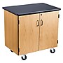NPS  36"H Mobile Science Cabinet With Adjustable Height Shelf, High Black Top/Light Oak Frame (MSC24361)~#|#~A948FAE2-A052-452D-9AEC57D22A3995A9_sc7