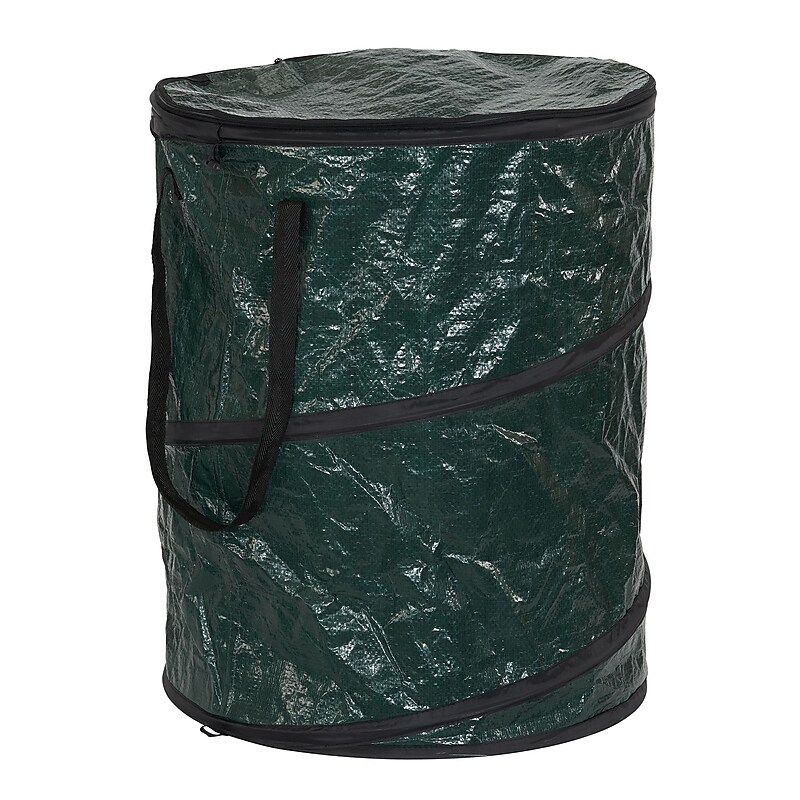 Household Essentials Collapsible Hamper with Lid, Green (2034-1) image 1