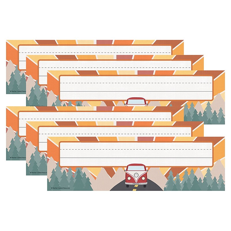Teacher Created Resources Moving Mountains Road Trip School Name Plates, 11.5" x 3.5", 36/Pack, 6 Packs/Bundle (TCR9236-6) image 1