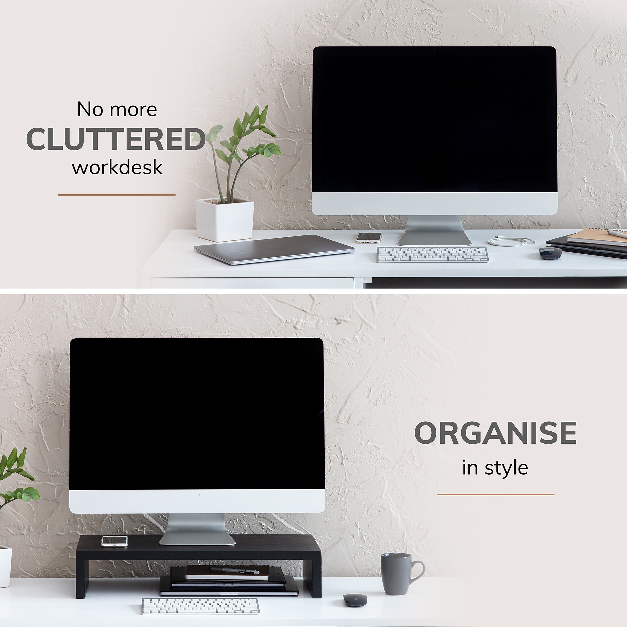 Anji Mountain Mango Wood Monitor Stand, Up to 32″ Monitor, Black (MS-FNG-BLK) Sansujyuku sansujyuku.com