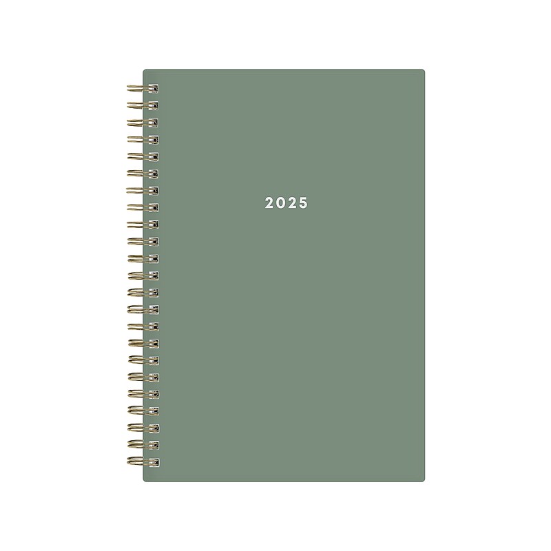 2025 Blue Sky 5" x 8" Weekly & Monthly Planner, Plastic Cover, Linden Green (148237) image 1