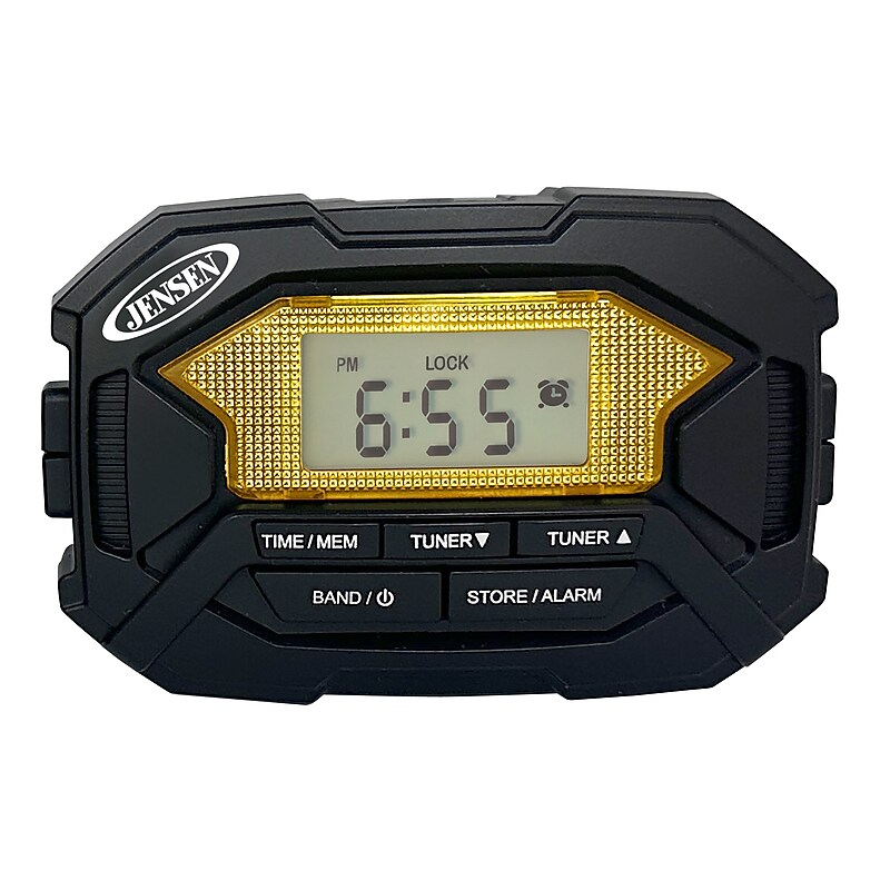 Jensen Wireless Digital AM/FM Stereo Armband Radio with Clock, Yellow/Black (SAB-60) image 1