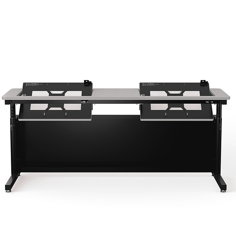 VersaDesk Revolution 72"W Manual Adjustable Standing Computer Table, Grey/Black (RST7224-BG) image 1