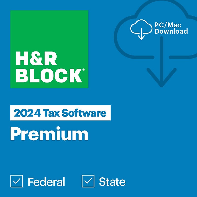 H&R Block Tax Software Premium 2024, 1 User, Win/Mac, Download (1516800-24) image 1
