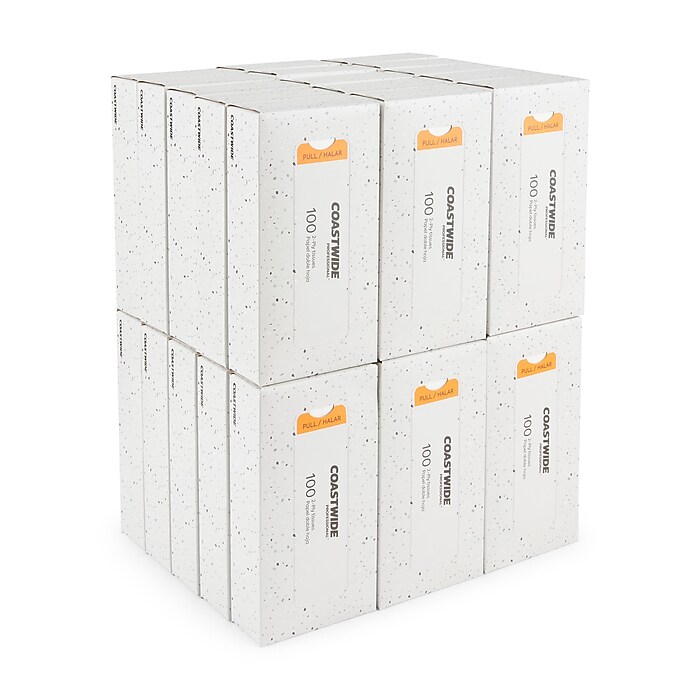 Coastwide Professional™ Recycled Facial Tissue, 2-Ply, 100 Sheets