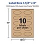Avery Laser/Inkjet Oval Multipurpose Labels, 1.5" x 3", Kraft Brown, 1000 Labels/Box ( 94055)~#|#~A988969D-0A2F-4C0B-908131B6201086F8_sc7