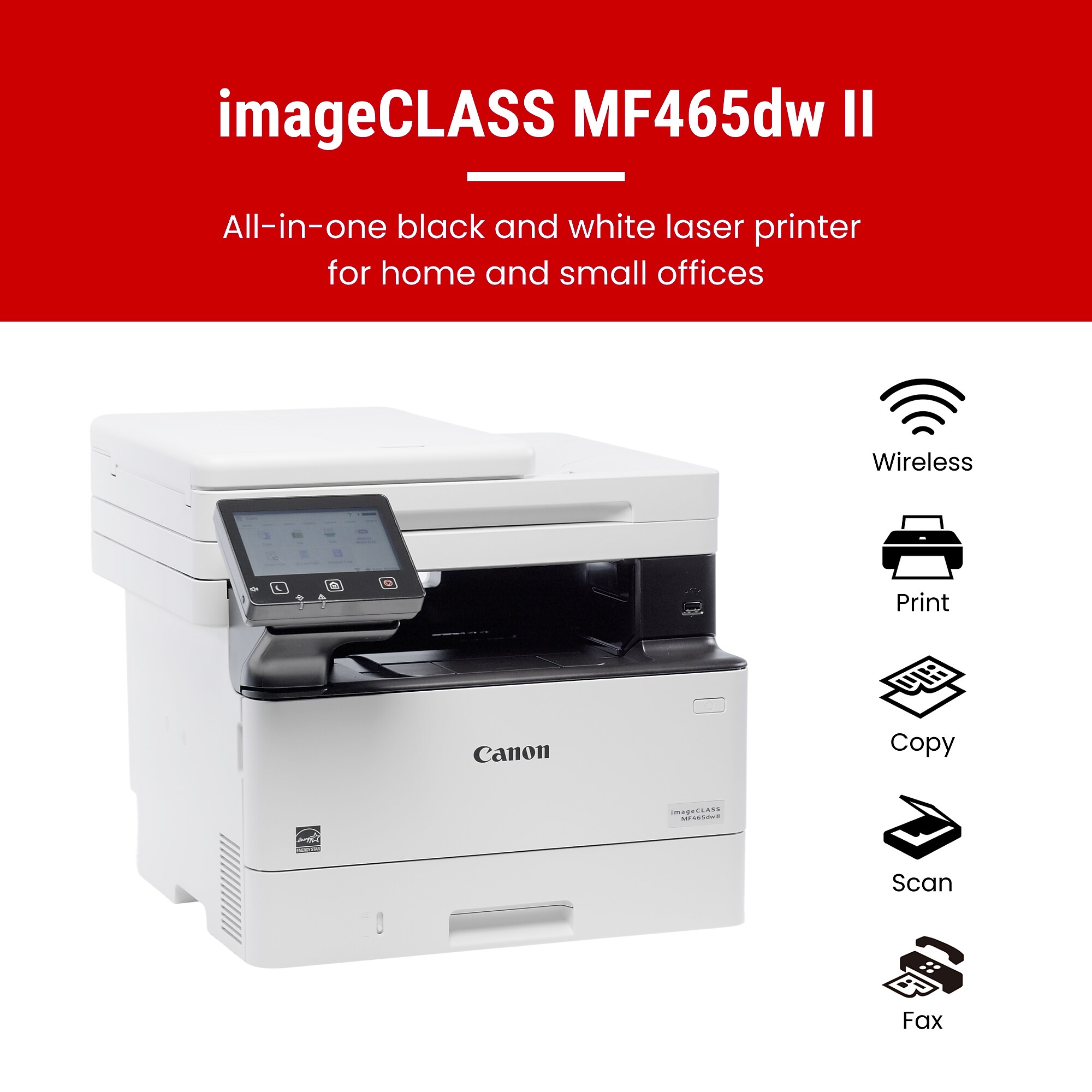 Canon imageCLASS MF465dw II Wireless Black & White All-In-One Laser Printer, Best for Office (7188C006) Sansujyuku sansujyuku.com