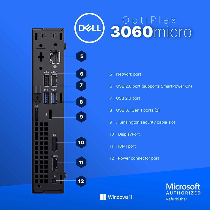 Dell OptiPlex Refurbished Micro Computer, Intel Core i5-8500T