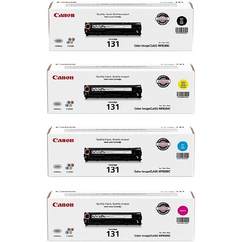 Canon 131 Black/Cyan/Magenta/Yellow Standard Yield Toner Cartridges, 4/Pack image 1
