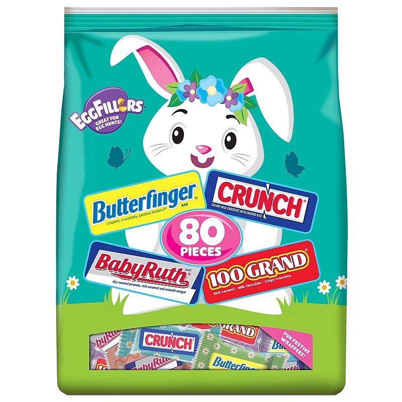 Butterfinger, CRUNCH, Baby Ruth, 100 Grand Egg Fillers Assorted Chocolate Minis, 30.5 oz., 80 Pieces (FEU71972) image 1