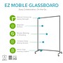 Ghent EZ Magnetic Glass Mobile Dry-Erase Whiteboard, Aluminum Frame, 75"H x 62"W, White (EZ1MA7562WH)~#|#~A99F72EE-A082-409B-AB56E8476AC0AE88_sc7