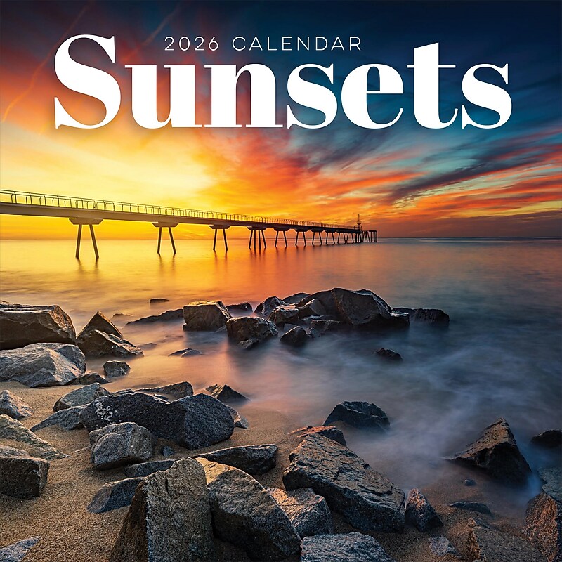 2026 TF Publishing Sunsets 12" x 12" Monthly Wall Calendar, Multi (26-1028) image 1