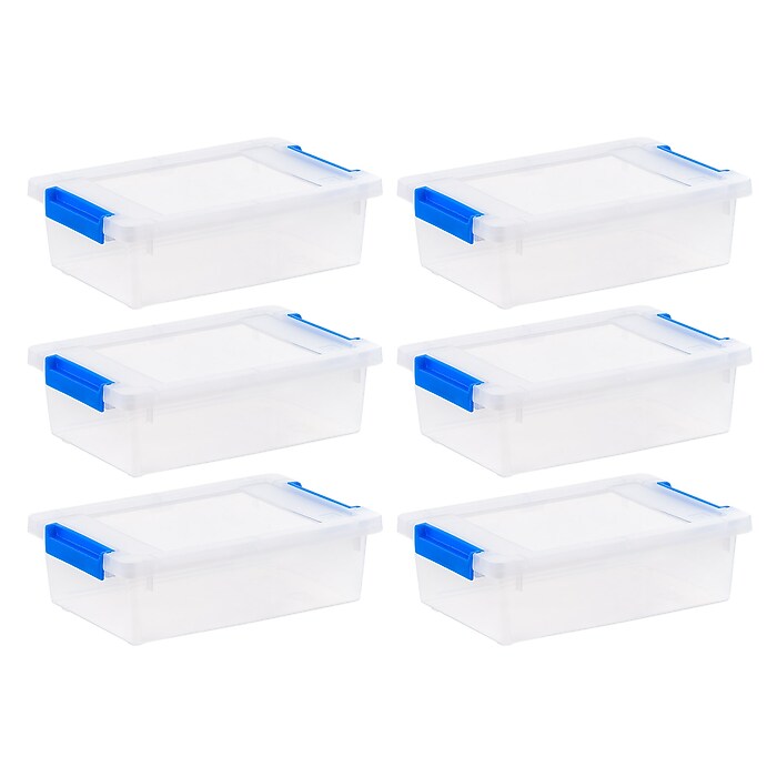 Iris 2.4 Quart Plastic Storage Bins with Latching Lids, Plastic