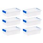 Iris 2.4 Quart Plastic Storage Bins with Latching Lids, Plastic, Clear, 6/Pack (500361)~#|#~A9AF340D-C684-4AFD-BE0C4CD33B1B951C_sc7