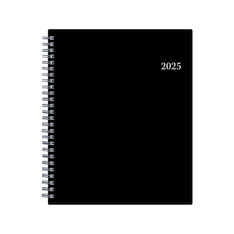 2025 Blue sky 7" x 9" Weekly & Monthly Planner, Plastic Cover, Black (148393) image 1