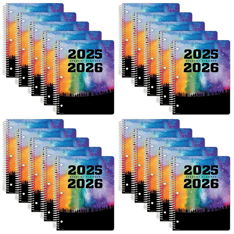 2025-2026 Global Printed Products Rainbow Silhouette 8.5" x 11" Academic Year Planner, Paperboard Cover, Multicolored, 20/Pack image 1