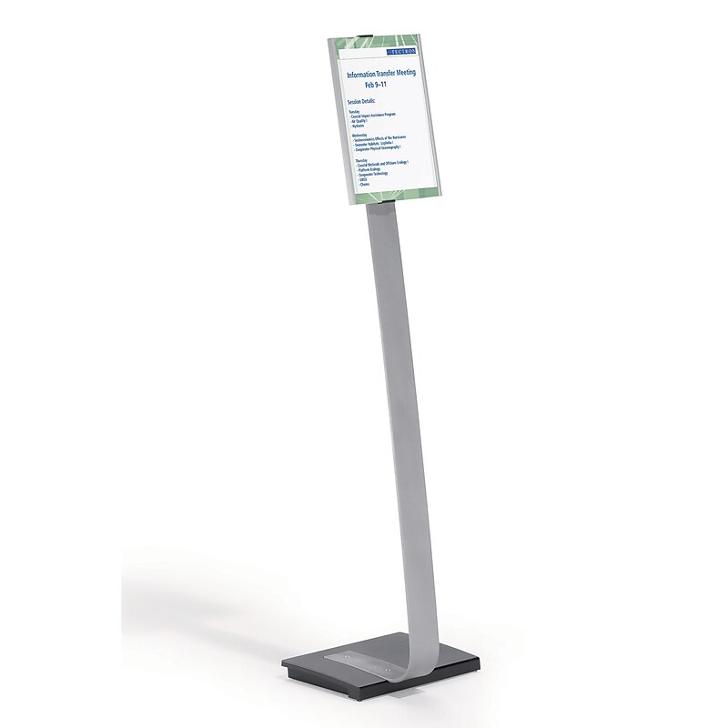 Durable Infobase Blank Free-Standing Floor Sign, 44.5", Silver (4814-23) image 1