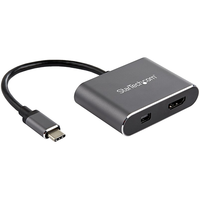 StarTech USB-C to HDMI/Mini DisplayPort Video Adapter, Space Gray (CDP2HDMDP) image 1