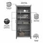 Bush Furniture Key West 66" Tall Storage Cabinet with Doors and 5 Shelves, Cape Cod Gray (KWS266CG-03)~#|#~A9C6AD1B-EAE6-4BAA-9B845D7FC2CF4EBB_sc7