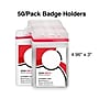 Staples Vertical Sealable ID Badge Holders, 5" x 3", Vinyl, Clear, 50/Pack (51923)~#|#~A9CF2C83-62D1-42A2-ADA79E11B637BF3D_sc7
