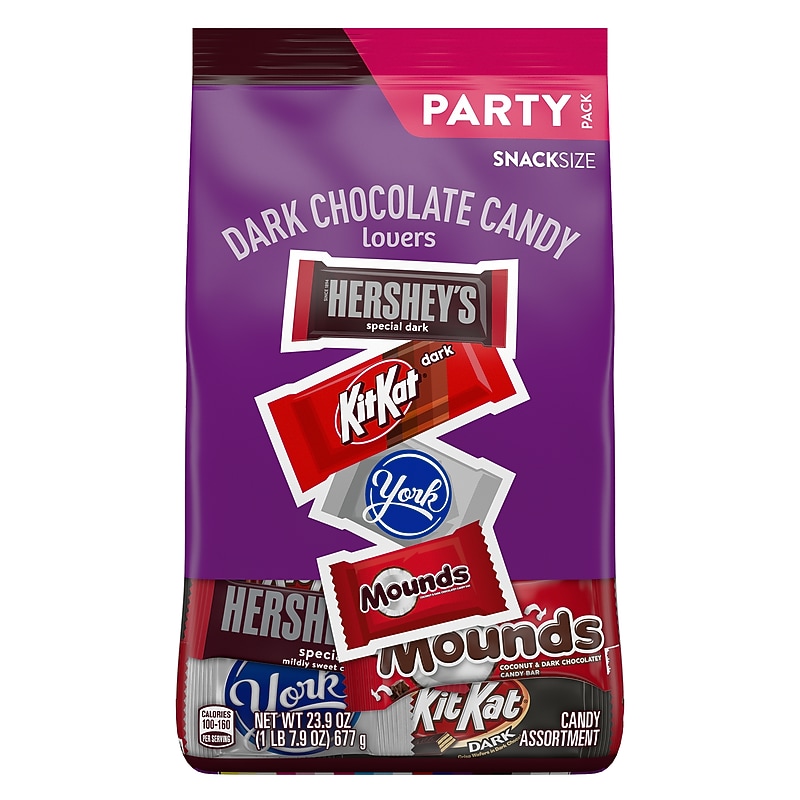 Hershey Dark Chocolate Lovers Snack Size Dark Chocolate Candy Bar Party Pack, 23.9 oz. (HEC99995) image 1
