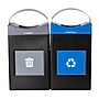 Commercial Zone Avante Series Polyethylene Dual-Stream Trash and Recycling Center, 60 Gallon, Black (787208MSA)~#|#~A9D32BE7-E881-4323-94923FD21316EA07_sc7