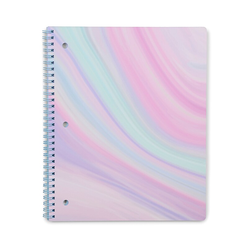 DesignWorks Ink Pastel Marble 1-Subject Notebooks, 8.5" x 10.5", Wide Ruled, 80 Sheets, Assorted Colors (TTWSA-115ST) image 1