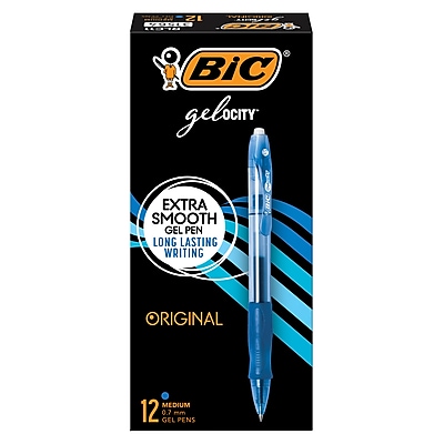 BIC Gelocity Pro Gelstifte – 0,7 Mm, Wischfeste Tinte, Blau, 12er Pack, Ideal Für Schule, Büro & Linkshänder