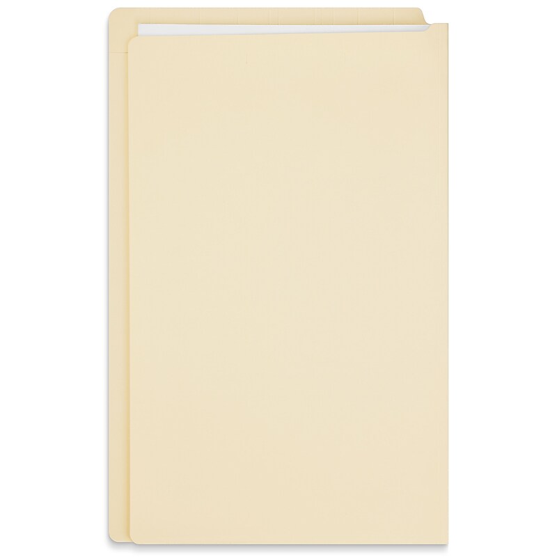 Staples End Tab File Folder, Straight Cut, Legal Size, , Manila, Reinforced Tab, 100/Box (ST62571) image 1