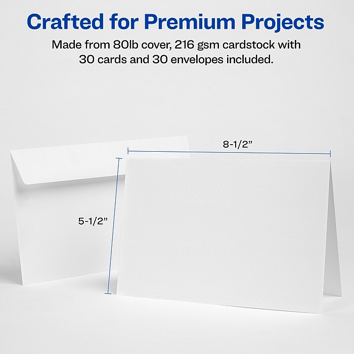 Avery Half-Fold Greeting Cards with Envelopes, 5.5