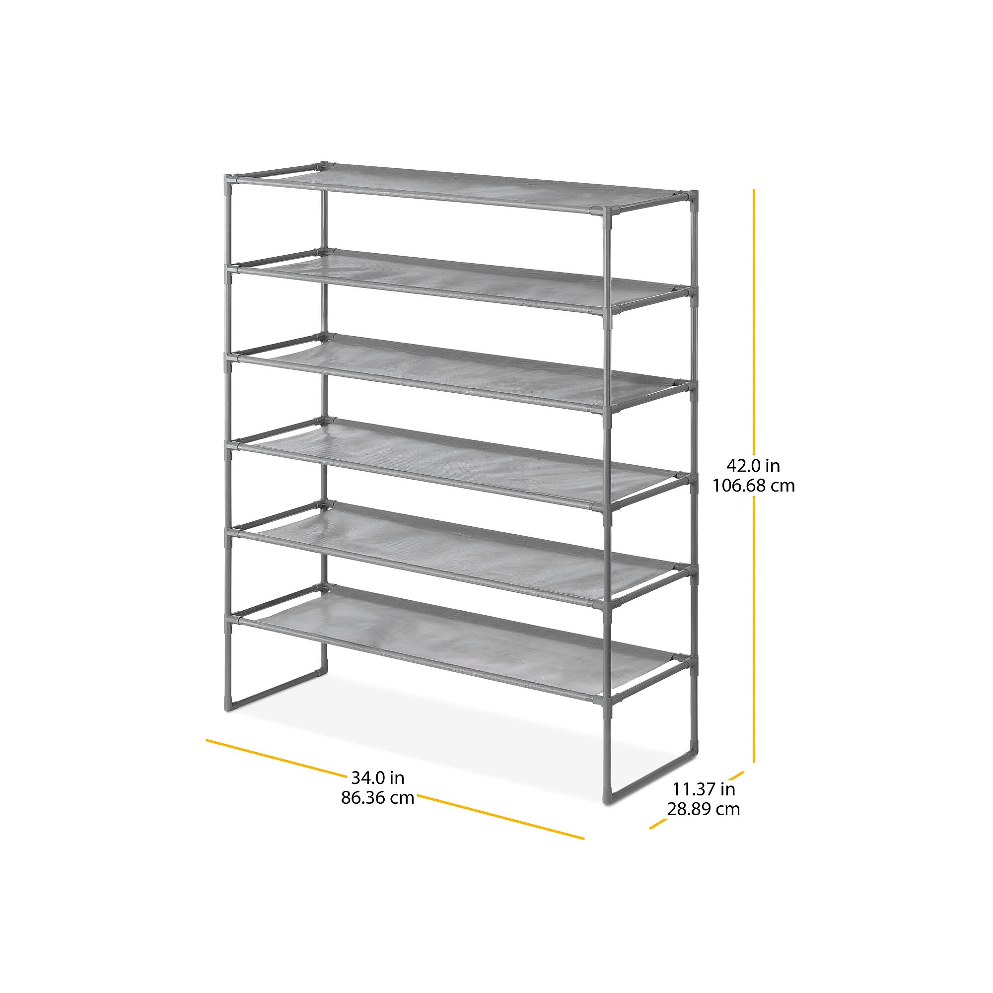 Whitmor Spacemaker 6-Shelf Metal Stand Alone Closet Storage Shelves, 42″ x 34″ x 11.38″, Gunmetal (6262-4993-GM) Sansujyuku sansujyuku.com