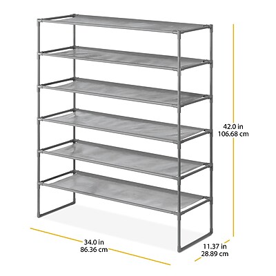 Whitmor Spacemaker 6-Shelf Metal Stand Alone Closet Storage Shelves, 42″ x 34″ x 11.38″, Gunmetal (6262-4993-GM) Sansujyuku sansujyuku.com