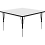 Correll Square Activity Table, 36" x 36", Height-Adjustable, Frosty White/Black (A3636DE-SQ-80)~#|#~A9E14D93-A21F-46BA-90AFD0E2BA1D3FB5_sc7
