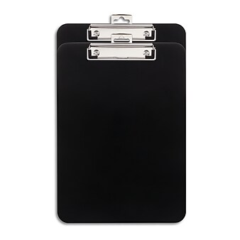 Staples Plastic Clipboards, Letter Size, Black, 2/Pack (10530)