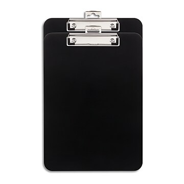 Staples Plastic Clipboards, Letter Size, Black, 2/Pack (10530)