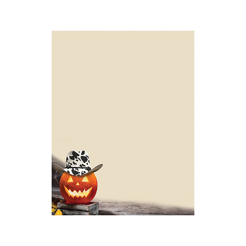 Great Papers Cowboy Hat Pumpkin Holiday Letterhead, Multicolor, 50/Pack (2023034) image 1