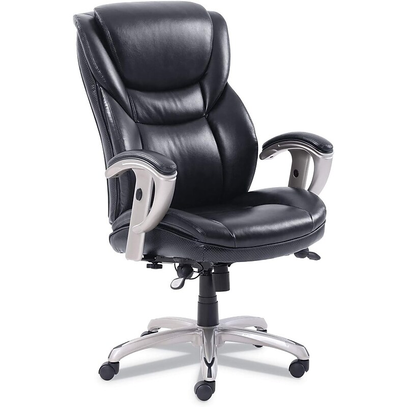 Serta Ergonomic Bonded Leather Swivel Executive Chair, Black (SRJ49710BLK) image 1
