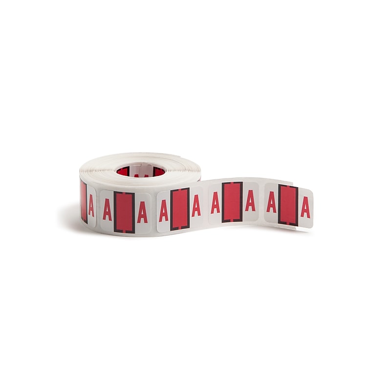 Smead BCCR Color Coded Alphabetic Labels, 1" x 1.25", Red, 500/Roll (67071) image 1